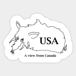 A funny map of the USA 5 Sticker